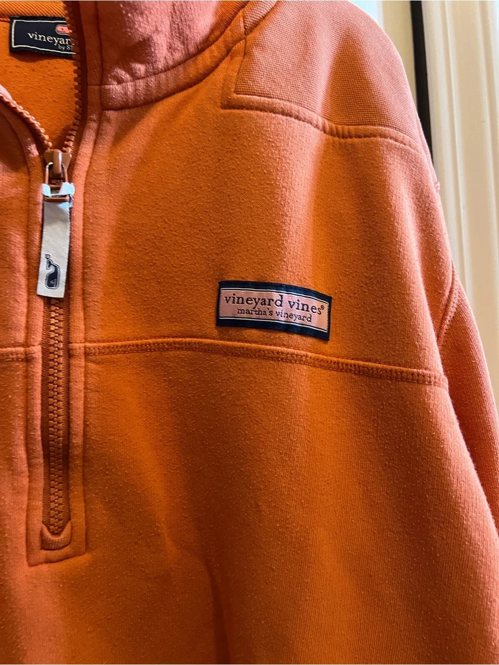 Vineyard Vines Men’s Half-Zip Pullover Sweater - Orange medium
